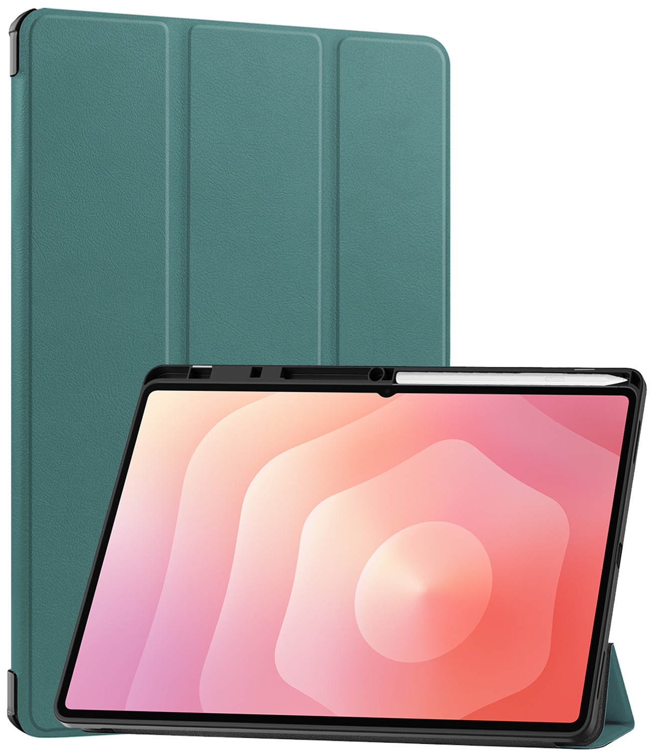 NoXx NoXx Samsung Galaxy Tab S11 Ultra Hoesje Met Uitsparing S Pen - Donkergroen