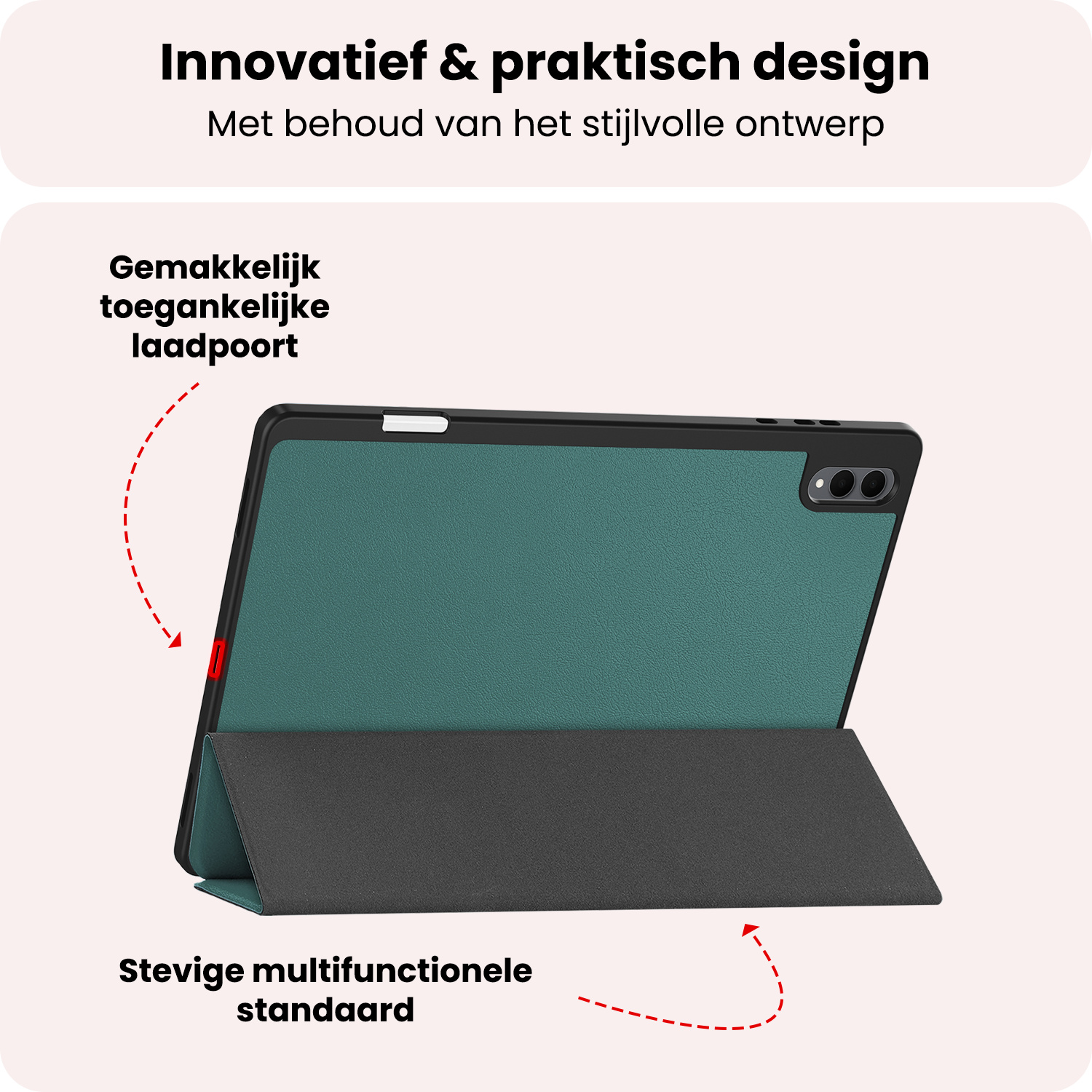 NoXx NoXx Samsung Galaxy Tab S11 Ultra Hoesje Met Uitsparing S Pen - Donkergroen