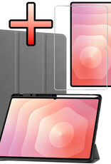 NoXx NoXx Samsung Galaxy Tab S11 Ultra Hoesje Met Uitsparing S Pen Met Screenprotector - Grijs