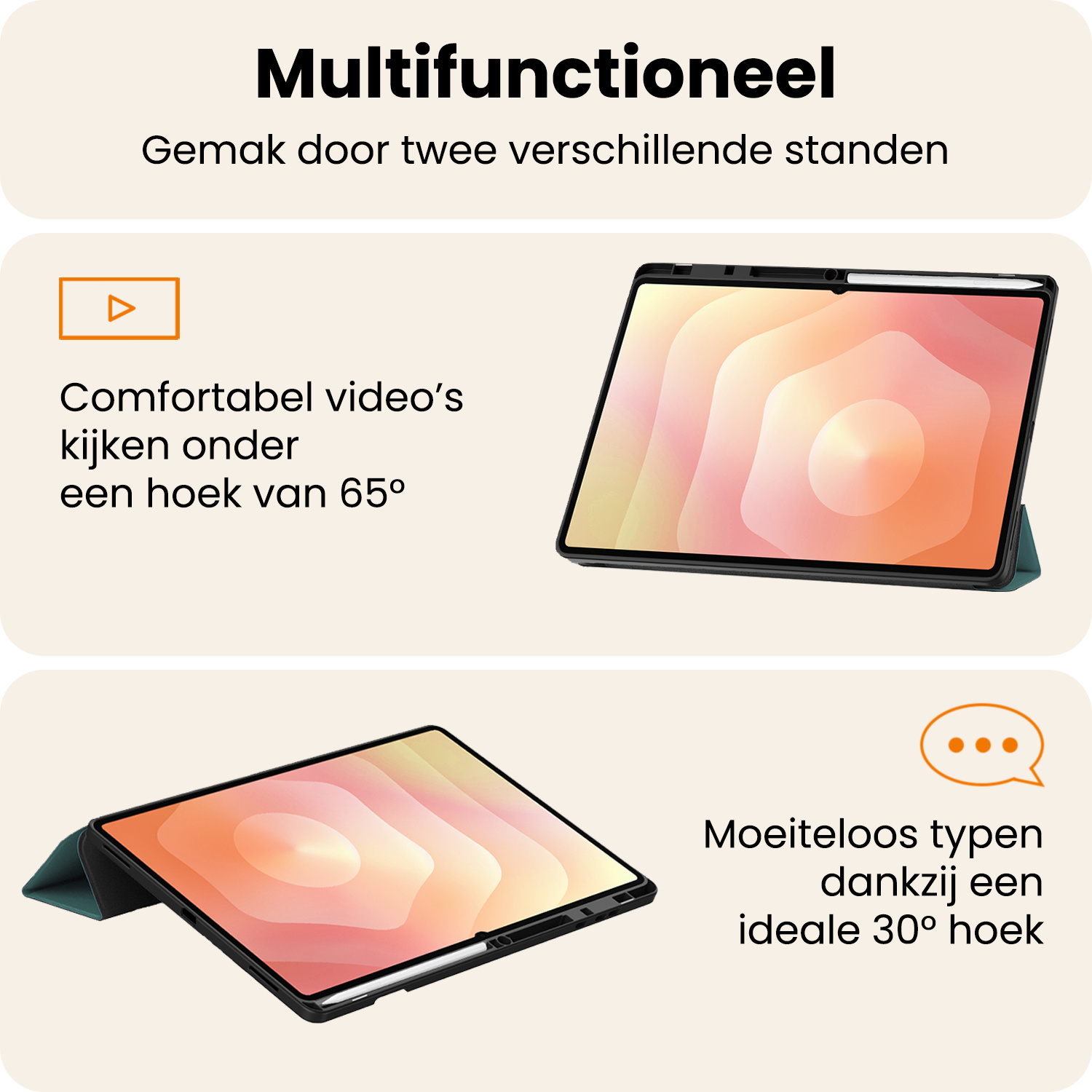 Nomfy Nomfy Samsung Galaxy Tab S11 Ultra Hoesje Met Uitsparing S Pen - Donkergroen