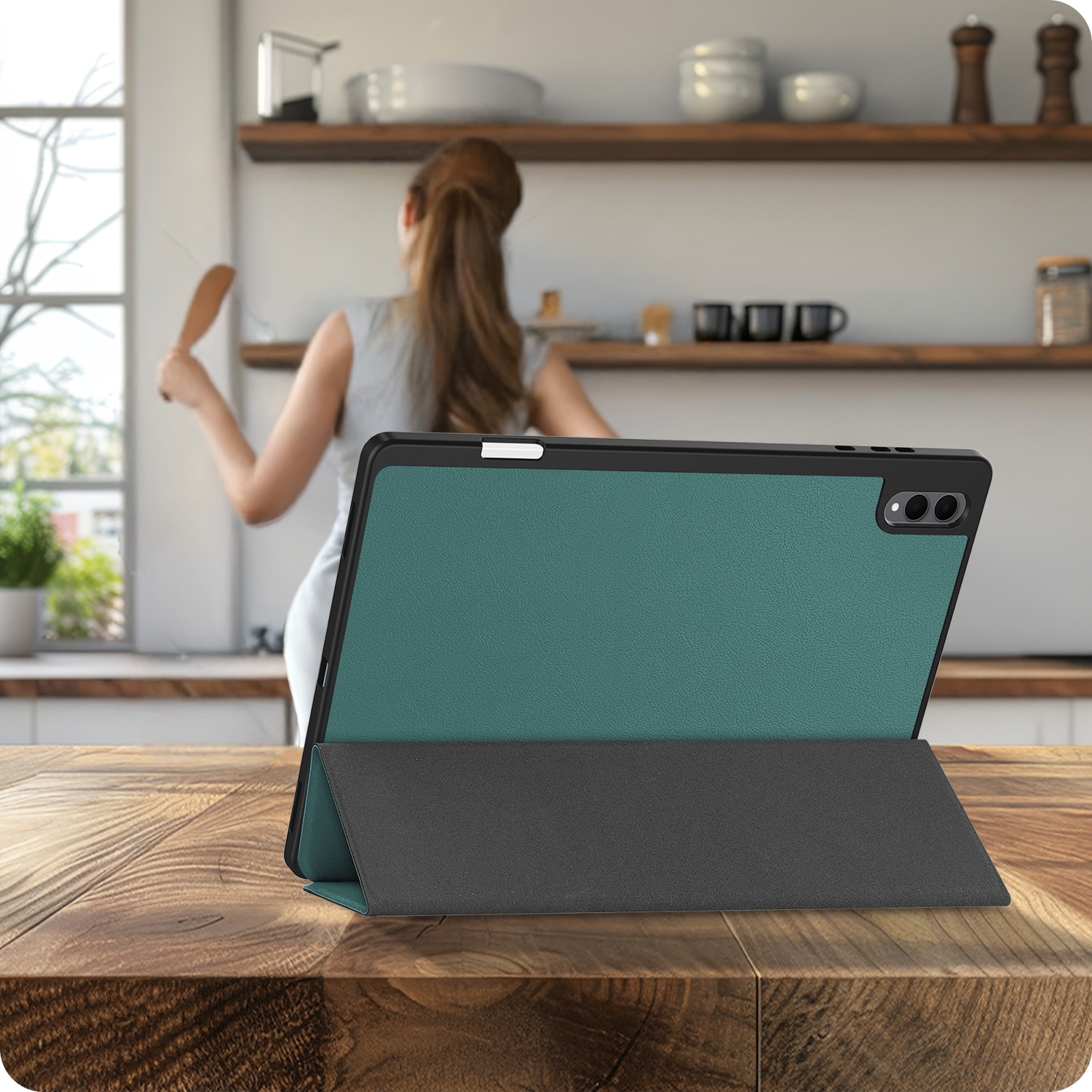 Nomfy Nomfy Samsung Galaxy Tab S11 Ultra Hoesje Met Uitsparing S Pen - Donkergroen