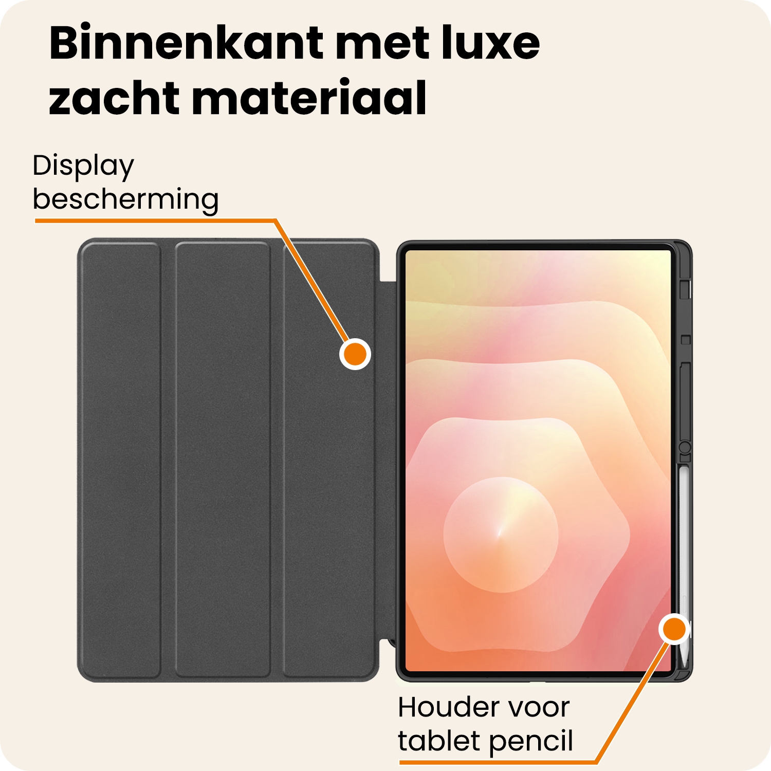 Nomfy Nomfy Samsung Galaxy Tab S11 Ultra Hoesje Met Uitsparing S Pen - Zwart