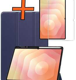 Nomfy Nomfy Samsung Galaxy Tab S11 Ultra Hoesje Met Uitsparing S Pen Met Screenprotector - Donkerblauw