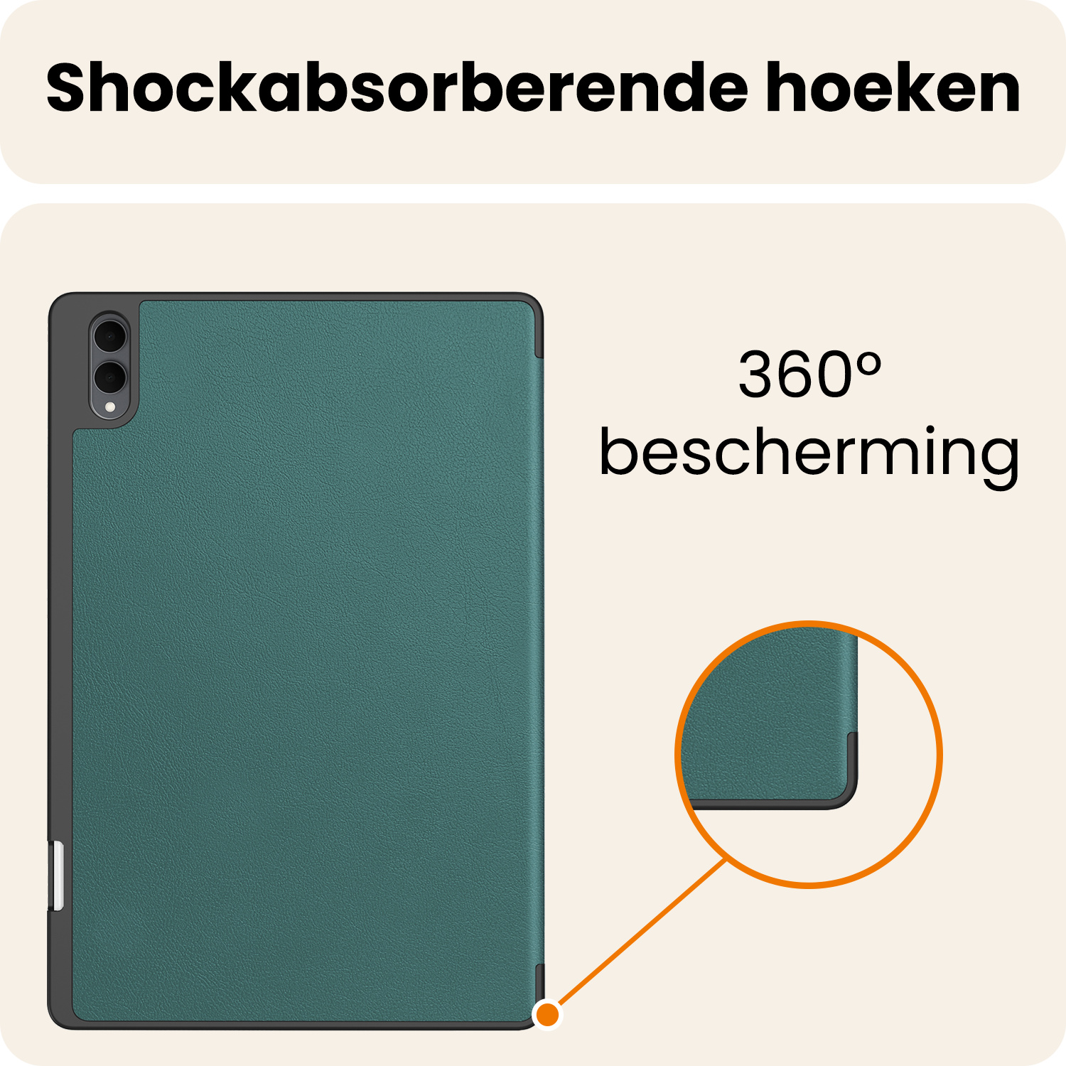 Nomfy Nomfy Samsung Galaxy Tab S11 Ultra Hoesje Met Uitsparing S Pen Met Screenprotector - Donkergroen