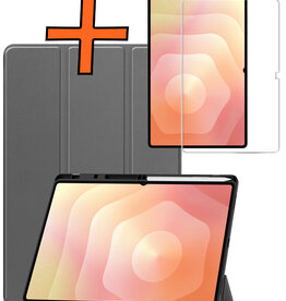 Nomfy Nomfy Samsung Galaxy Tab S11 Ultra Hoesje Met Uitsparing S Pen Met Screenprotector - Grijs