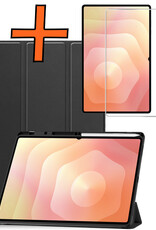 Nomfy Nomfy Samsung Galaxy Tab S11 Ultra Hoesje Met Uitsparing S Pen Met Screenprotector - Zwart