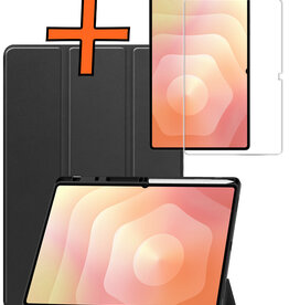 Nomfy Nomfy Samsung Galaxy Tab S11 Ultra Hoesje Met Uitsparing S Pen Met Screenprotector - Zwart