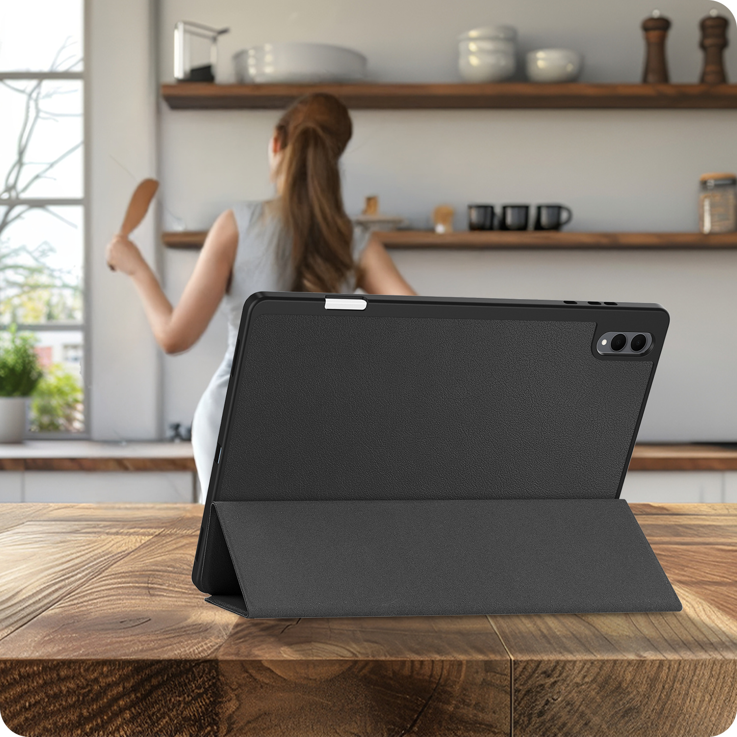 Nomfy Nomfy Samsung Galaxy Tab S11 Ultra Hoesje Met Uitsparing S Pen Met Screenprotector - Zwart