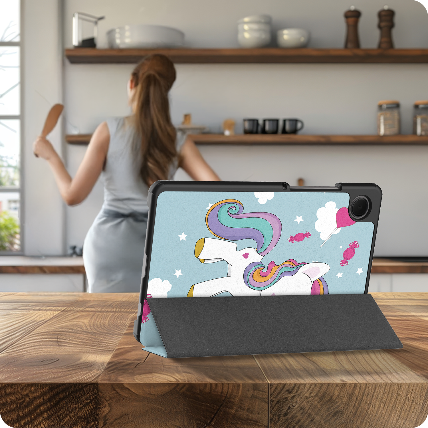 NoXx NoXx Samsung Galaxy Tab A11 Hoes Met Screenprotector - Eenhoorn