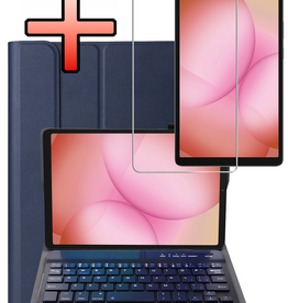 NoXx NoXx Samsung Galaxy Tab A11 Toetsenbordhoes Met Screenprotector - Donkerblauw
