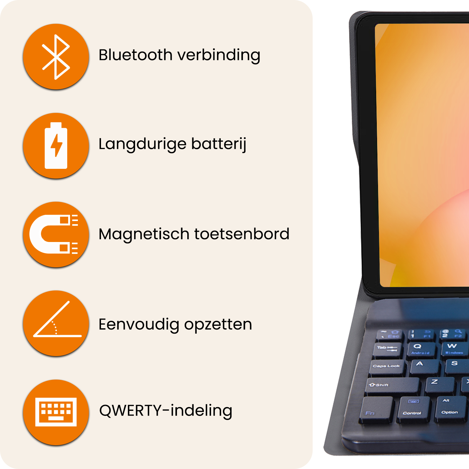 Nomfy Nomfy Samsung Galaxy Tab A11 Toetsenbordhoes - Zwart