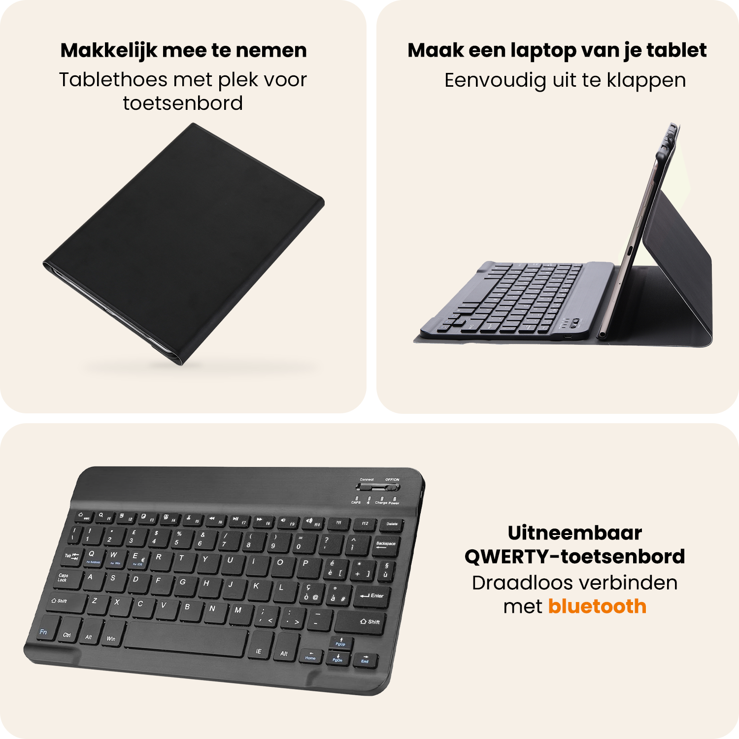 Nomfy Nomfy Samsung Galaxy Tab A11 Toetsenbordhoes - Zwart