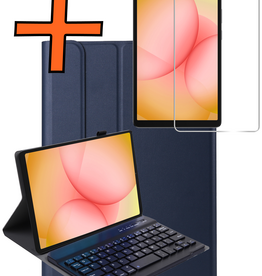 Nomfy Nomfy Samsung Galaxy Tab A11 Toetsenbordhoes Met Screenprotector - Donkerblauw