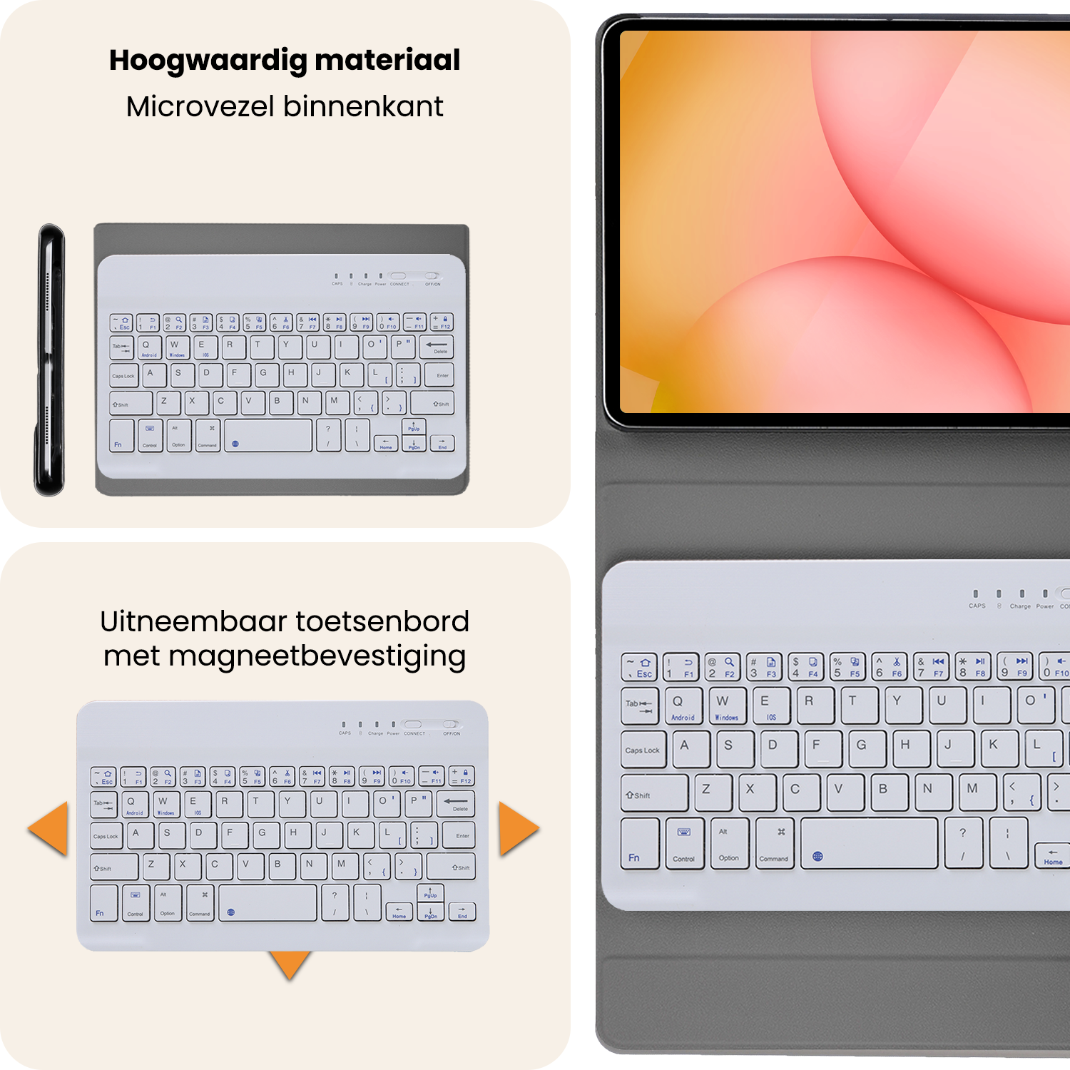 Nomfy Nomfy Samsung Galaxy Tab A11 Toetsenbordhoes Met Screenprotector - Rosé Goud