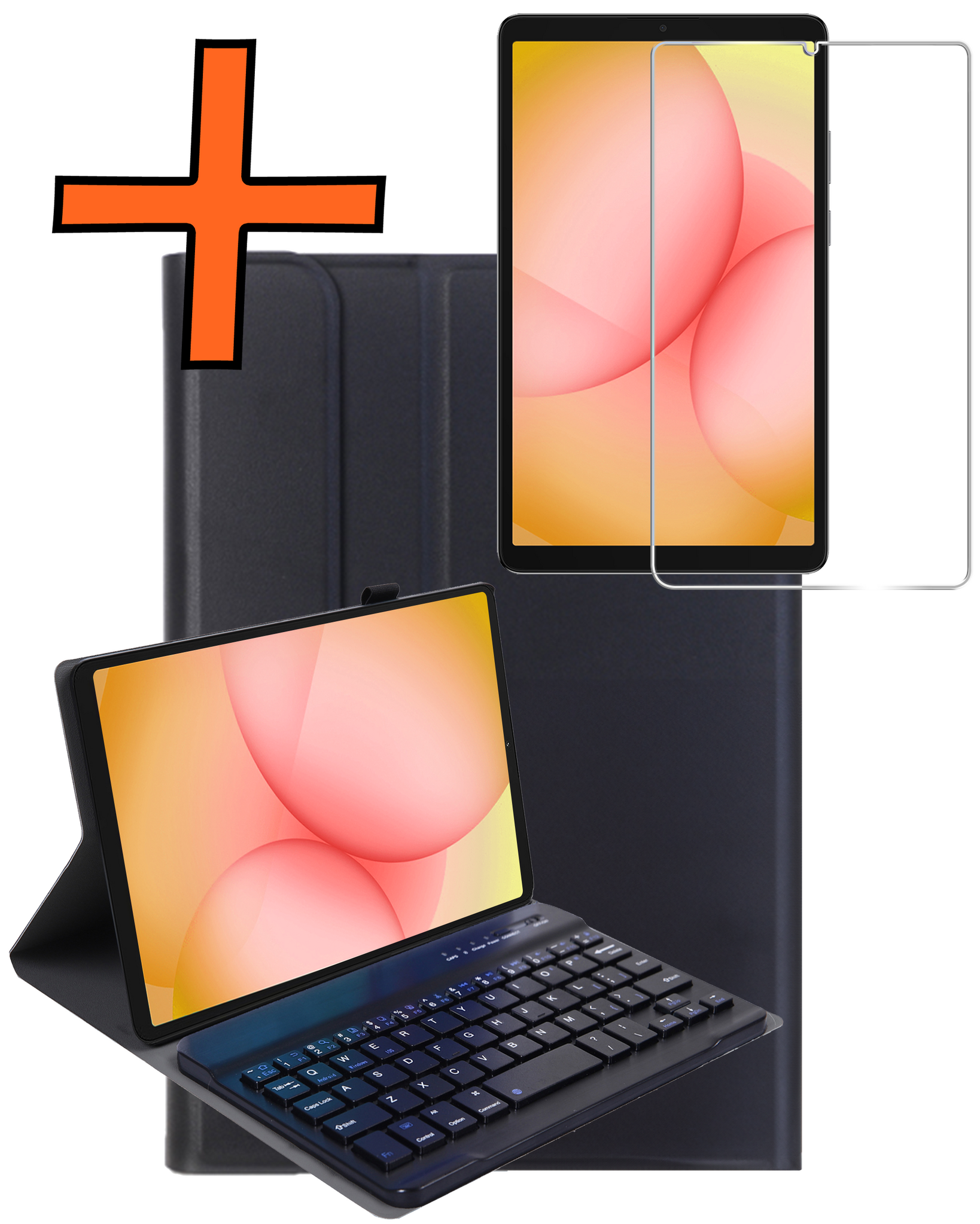 Nomfy Nomfy Samsung Galaxy Tab A11 Toetsenbordhoes Met Screenprotector - Zwart