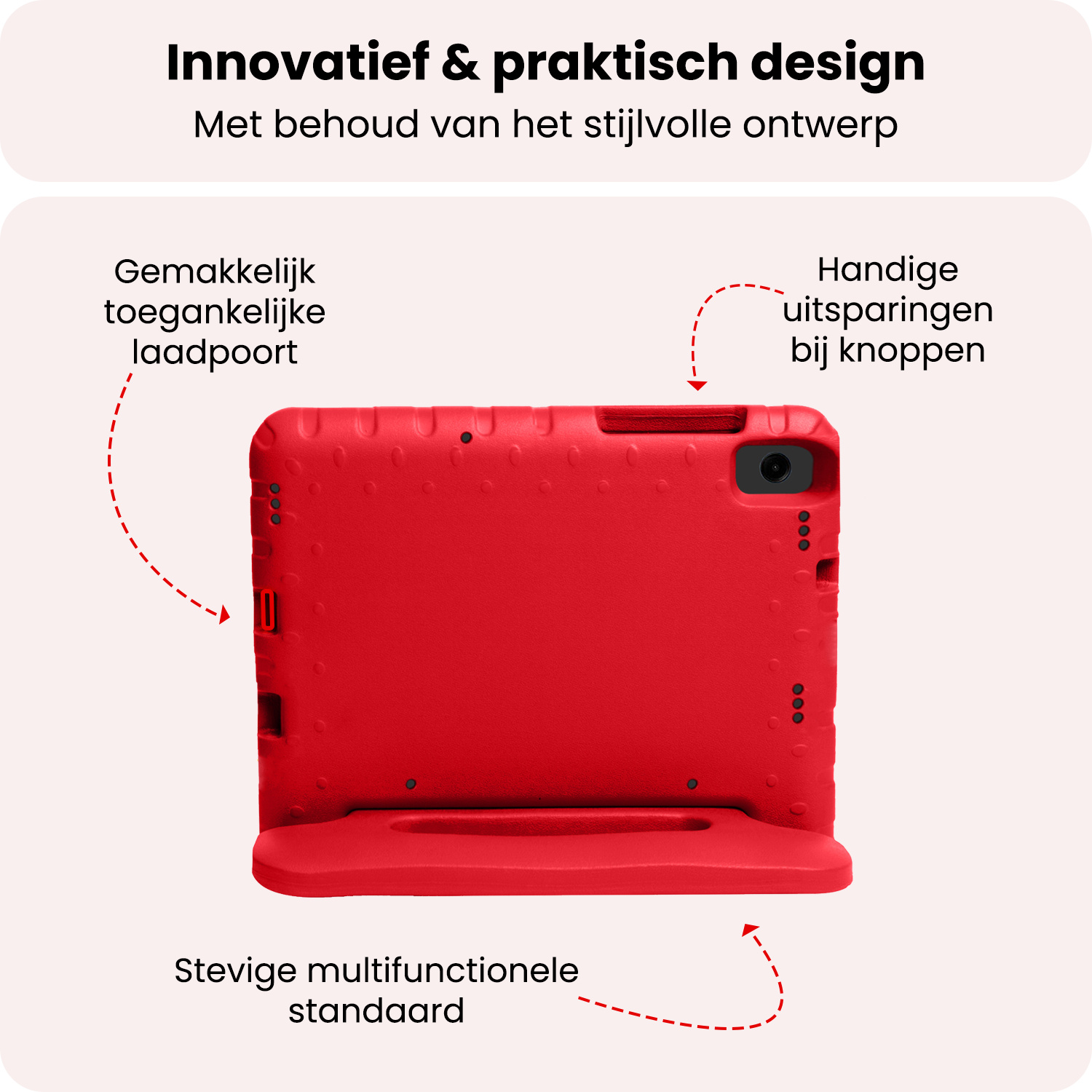 NoXx NoXx Samsung Galaxy Tab A11 Kinderhoes - Rood