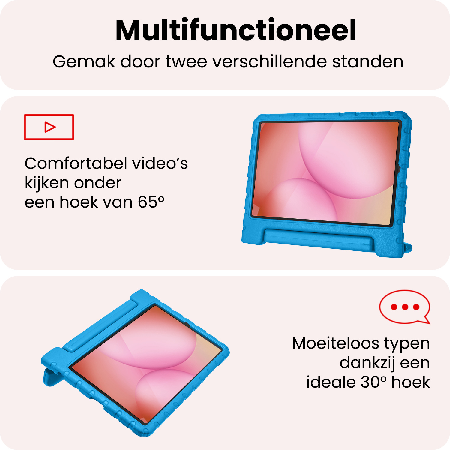 NoXx NoXx Samsung Galaxy Tab A11 Kinderhoes Met Screenprotector - Blauw