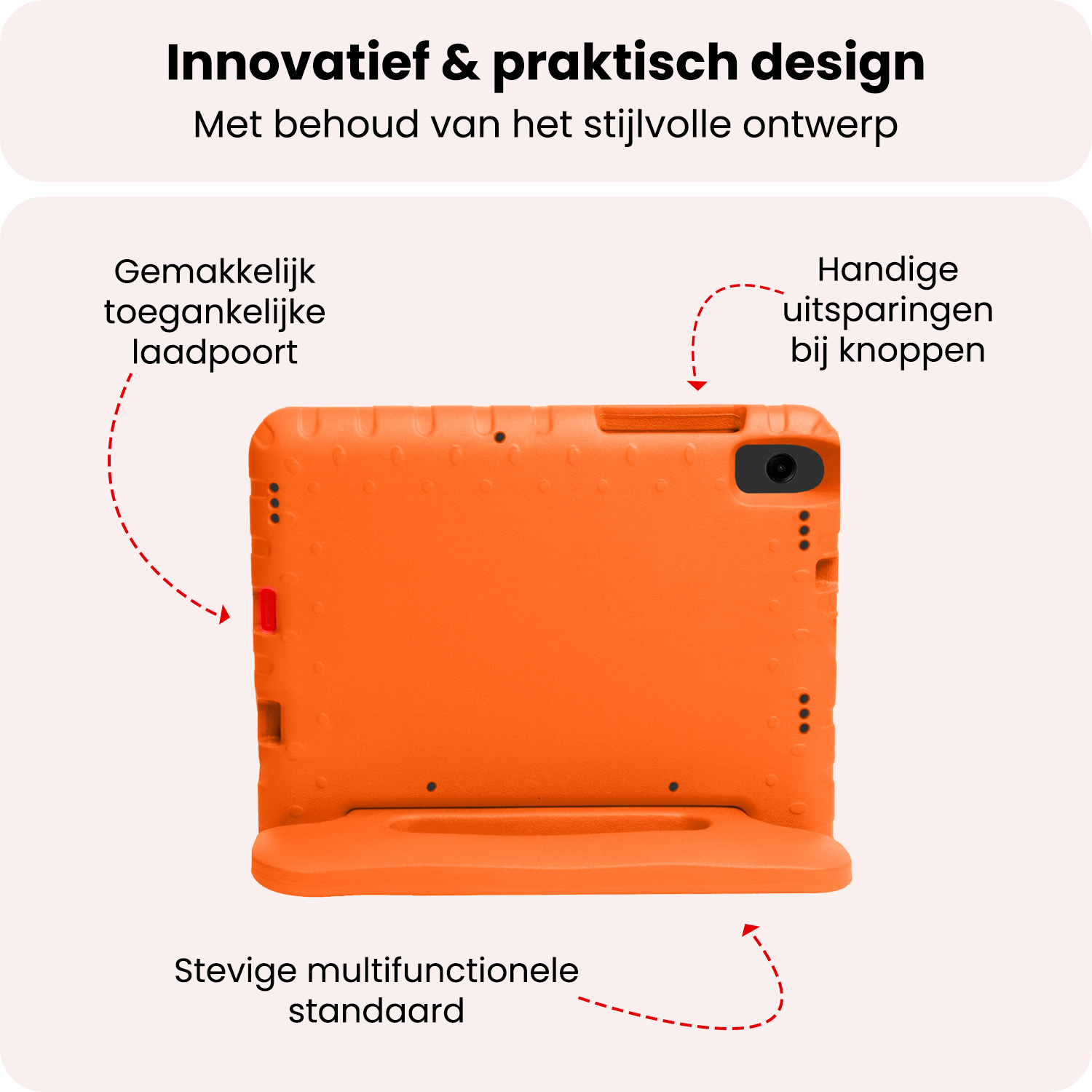 NoXx NoXx Samsung Galaxy Tab A11 Kinderhoes Met Screenprotector - Oranje