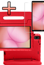NoXx NoXx Samsung Galaxy Tab A11 Kinderhoes Met Screenprotector - Rood