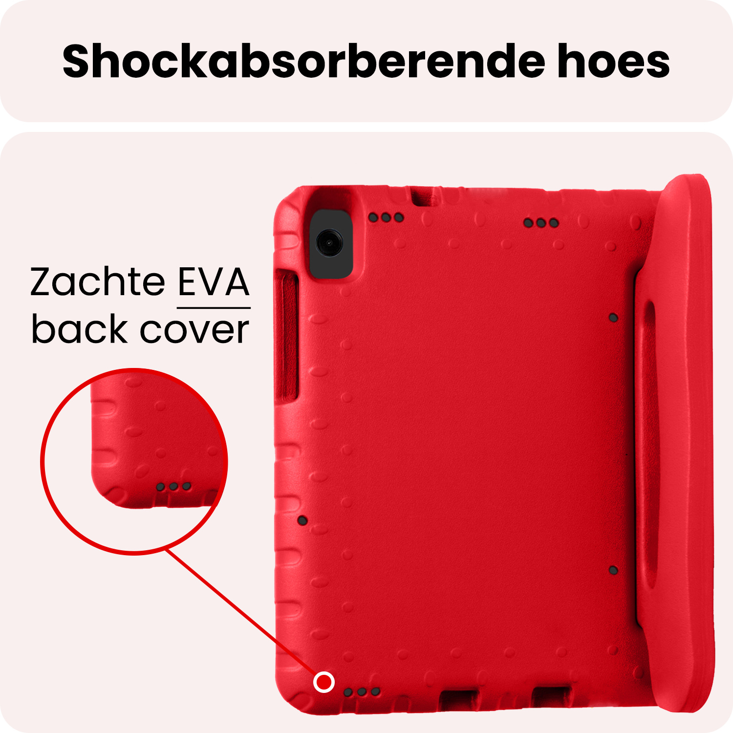 NoXx NoXx Samsung Galaxy Tab A11 Kinderhoes Met Screenprotector - Rood