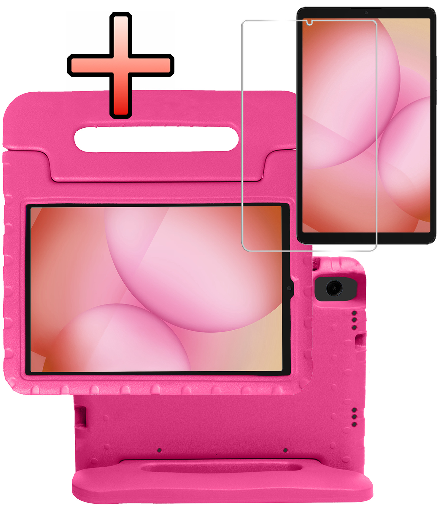 NoXx NoXx Samsung Galaxy Tab A11 Kinderhoes Met Screenprotector - Roze