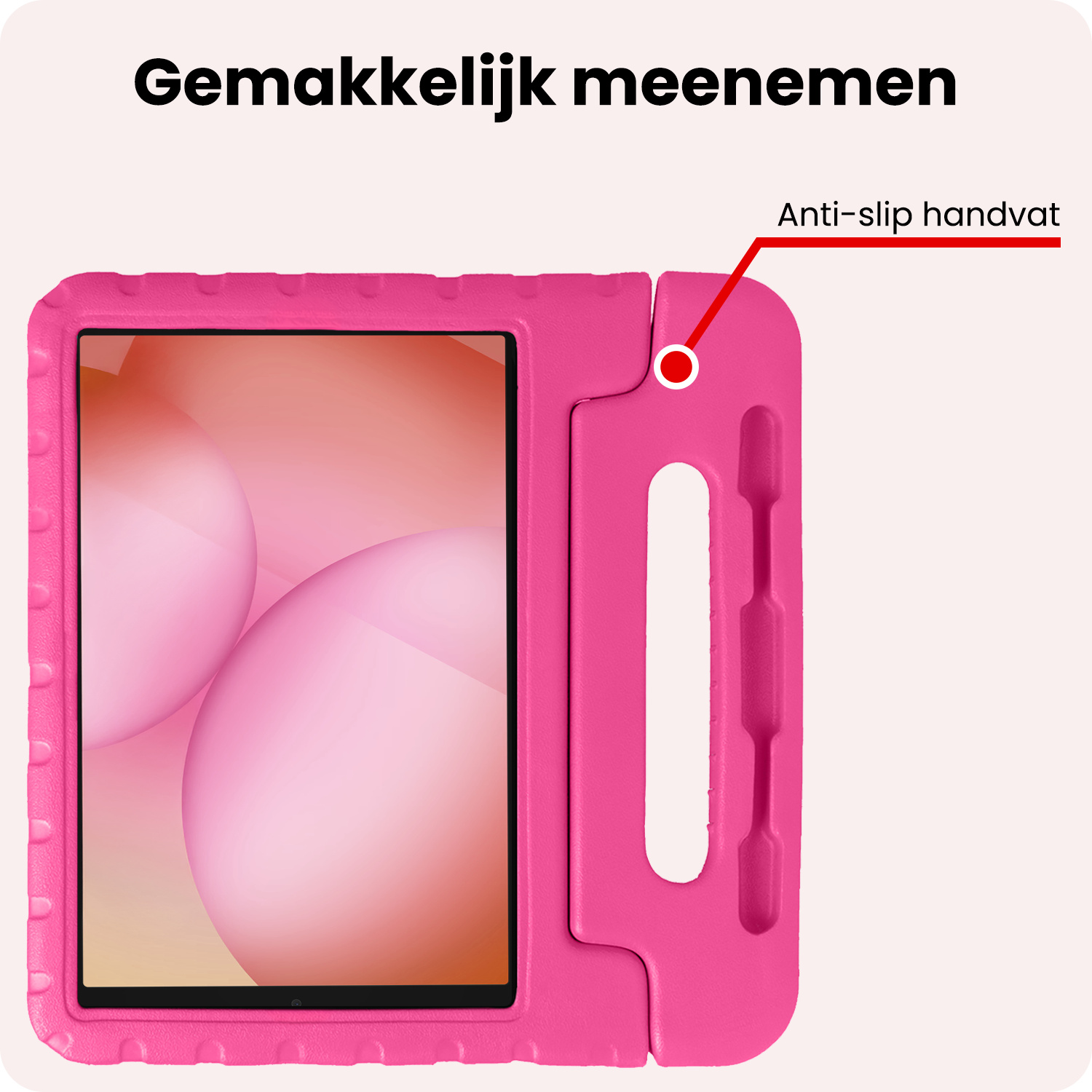 NoXx NoXx Samsung Galaxy Tab A11 Kinderhoes Met Screenprotector - Roze