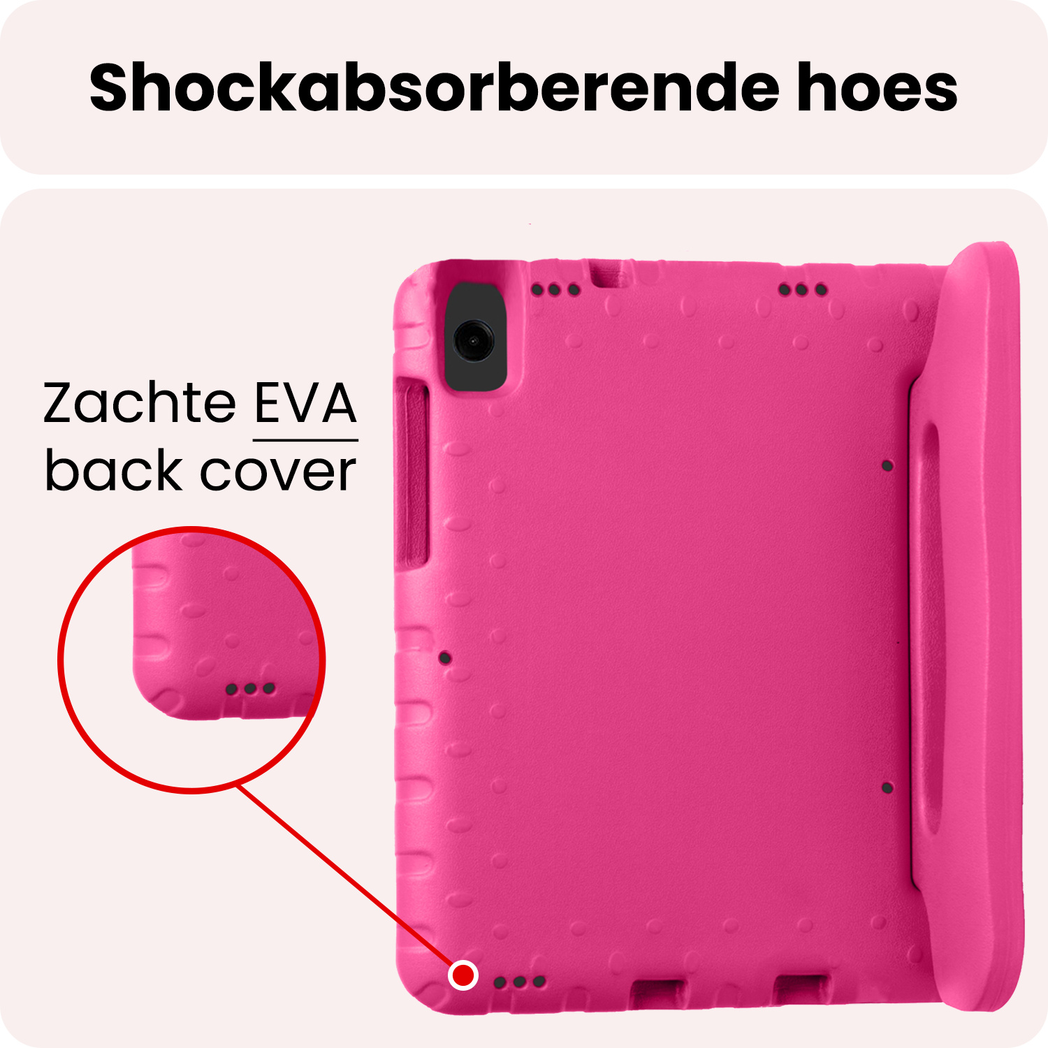 NoXx NoXx Samsung Galaxy Tab A11 Kinderhoes Met Screenprotector - Roze