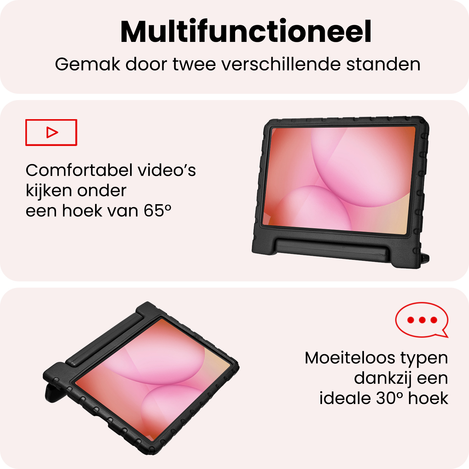 NoXx NoXx Samsung Galaxy Tab A11 Kinderhoes Met Screenprotector - Zwart