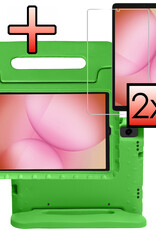 NoXx NoXx Samsung Galaxy Tab A11 Kinderhoes Met 2x Screenprotector - Groen