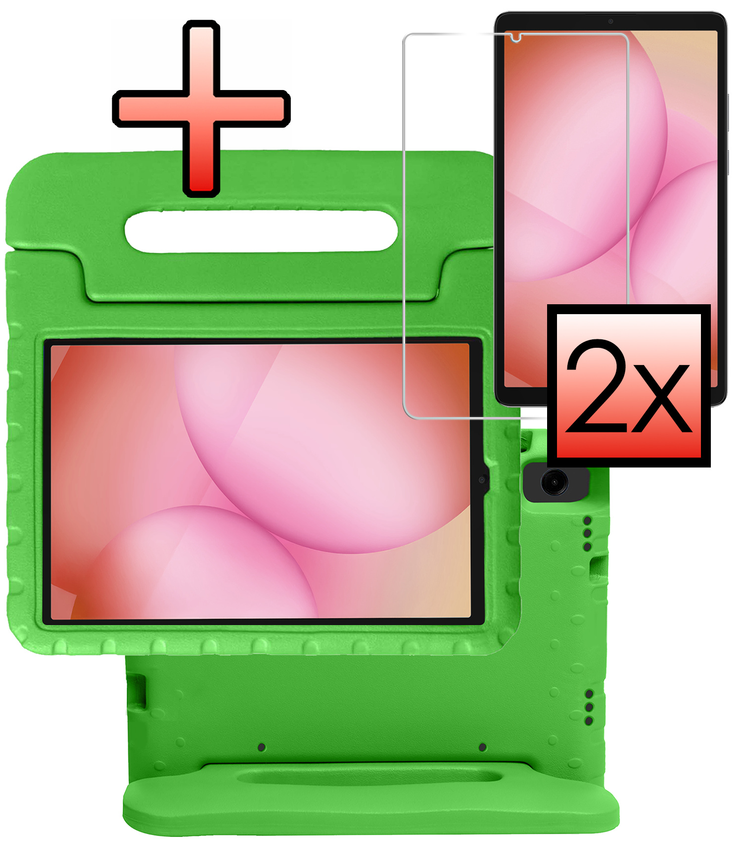 NoXx NoXx Samsung Galaxy Tab A11 Kinderhoes Met 2x Screenprotector - Groen