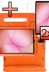 NoXx NoXx Samsung Galaxy Tab A11 Kinderhoes Met 2x Screenprotector - Oranje