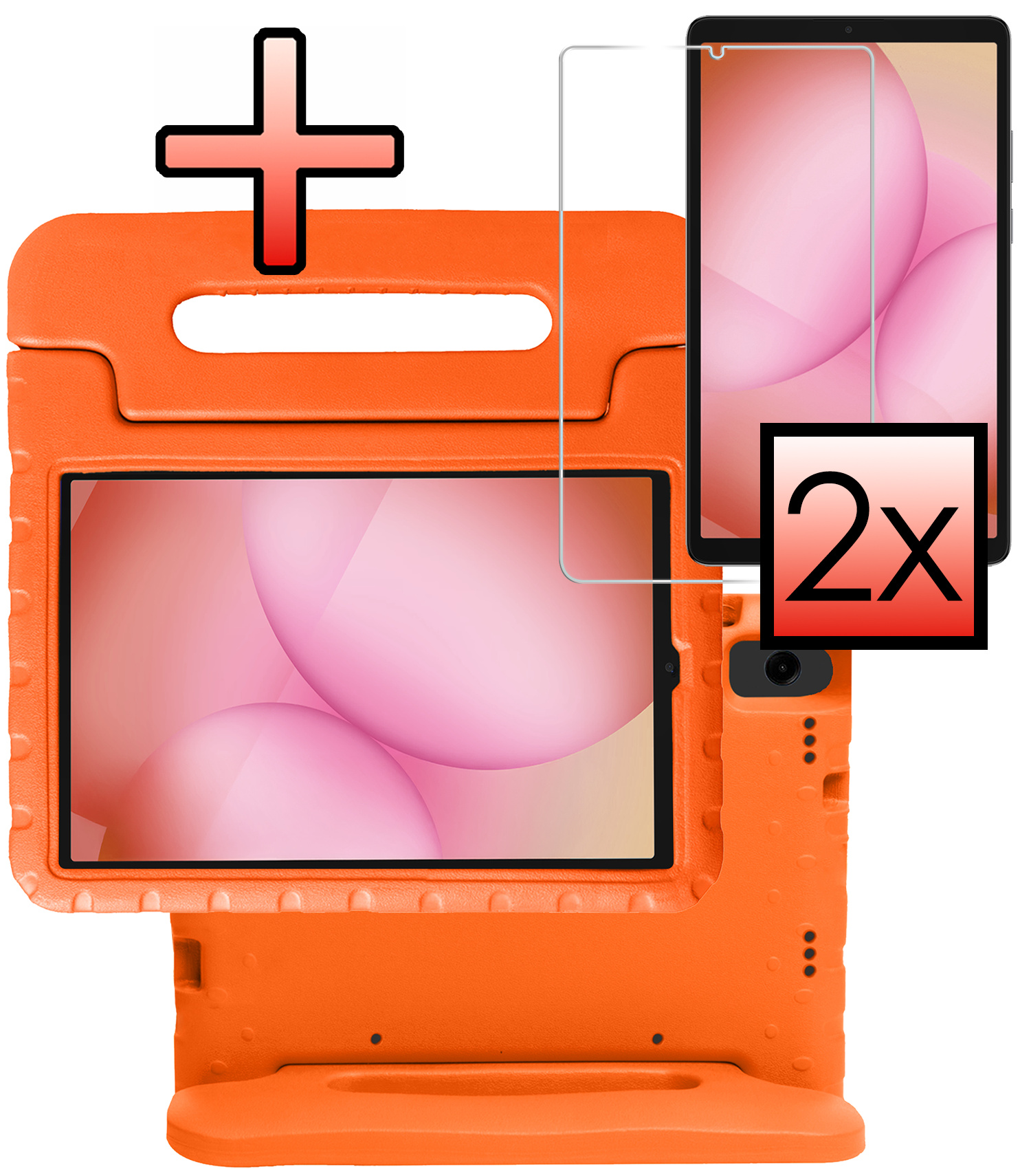 NoXx NoXx Samsung Galaxy Tab A11 Kinderhoes Met 2x Screenprotector - Oranje