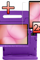 NoXx NoXx Samsung Galaxy Tab A11 Kinderhoes Met 2x Screenprotector - Paars