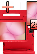 NoXx NoXx Samsung Galaxy Tab A11 Kinderhoes Met 2x Screenprotector - Rood