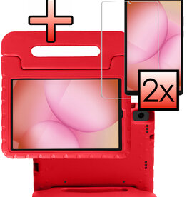 NoXx NoXx Samsung Galaxy Tab A11 Kinderhoes Met 2x Screenprotector - Rood