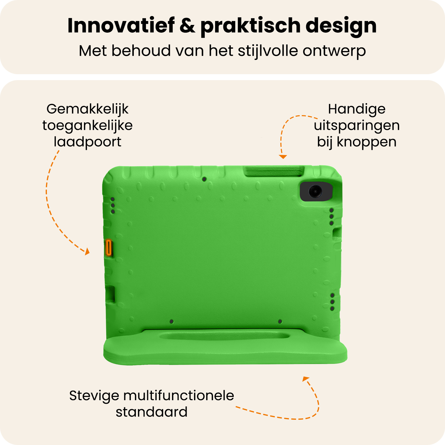 Nomfy Nomfy Samsung Galaxy Tab A11 Kinderhoes Met Screenprotector - Groen