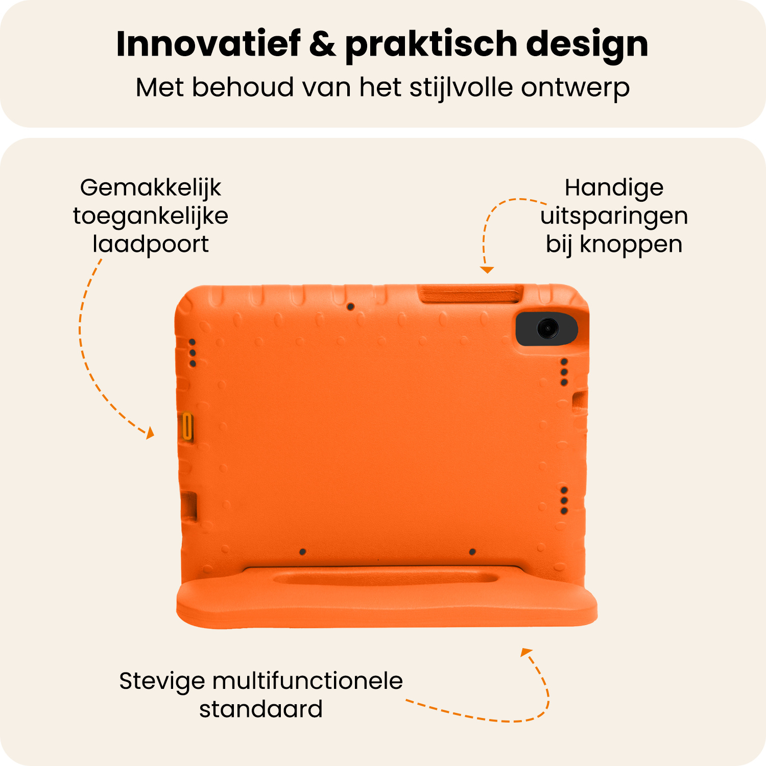 Nomfy Nomfy Samsung Galaxy Tab A11 Kinderhoes Met Screenprotector - Oranje