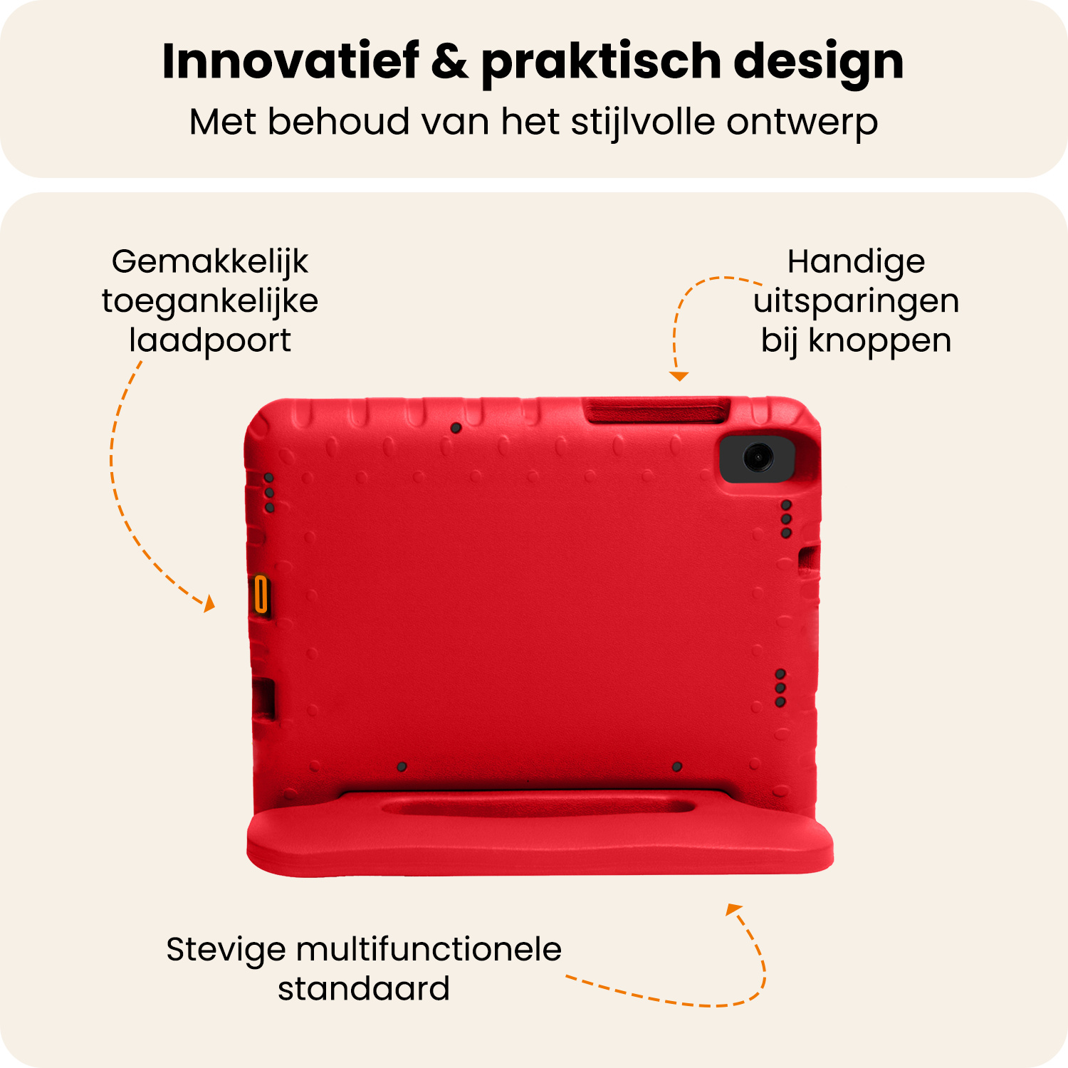 Nomfy Nomfy Samsung Galaxy Tab A11 Kinderhoes Met Screenprotector - Rood