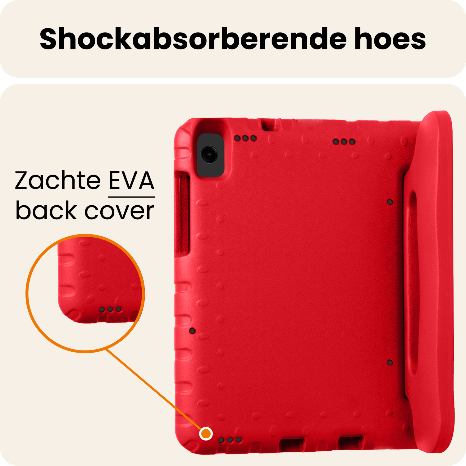 Nomfy Nomfy Samsung Galaxy Tab A11 Kinderhoes Met Screenprotector - Rood