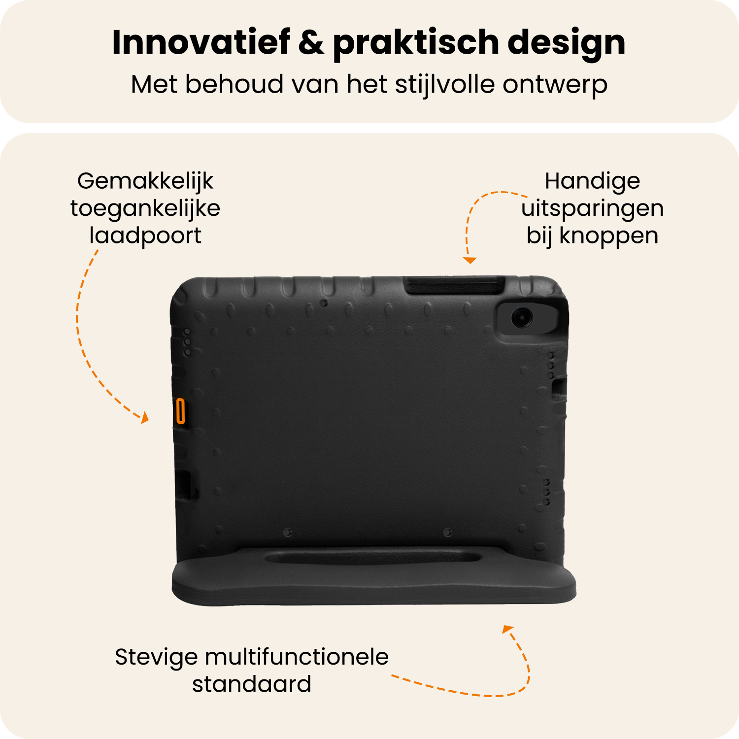 Nomfy Nomfy Samsung Galaxy Tab A11 Kinderhoes Met Screenprotector - Zwart