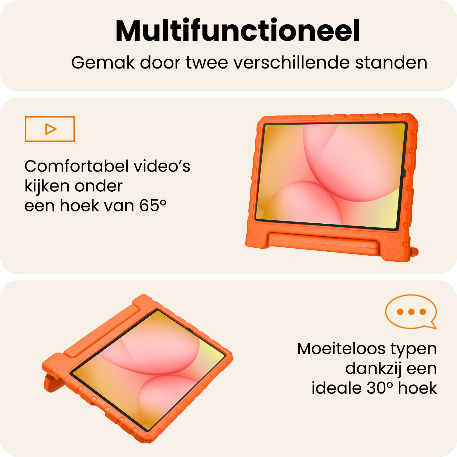 Nomfy Nomfy Samsung Galaxy Tab A11 Kinderhoes Met 2x Screenprotector - Oranje