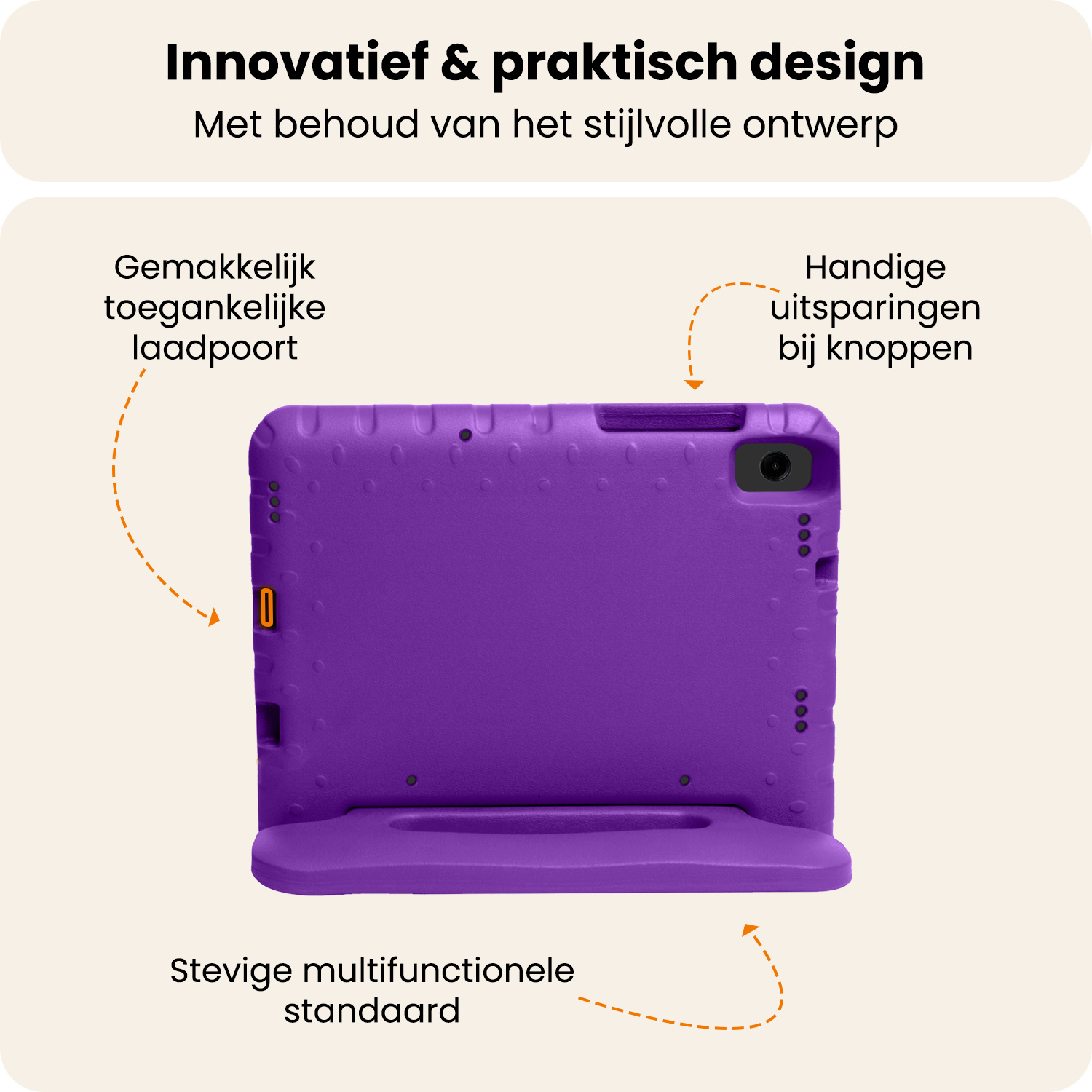 Nomfy Nomfy Samsung Galaxy Tab A11 Kinderhoes Met 2x Screenprotector - Paars