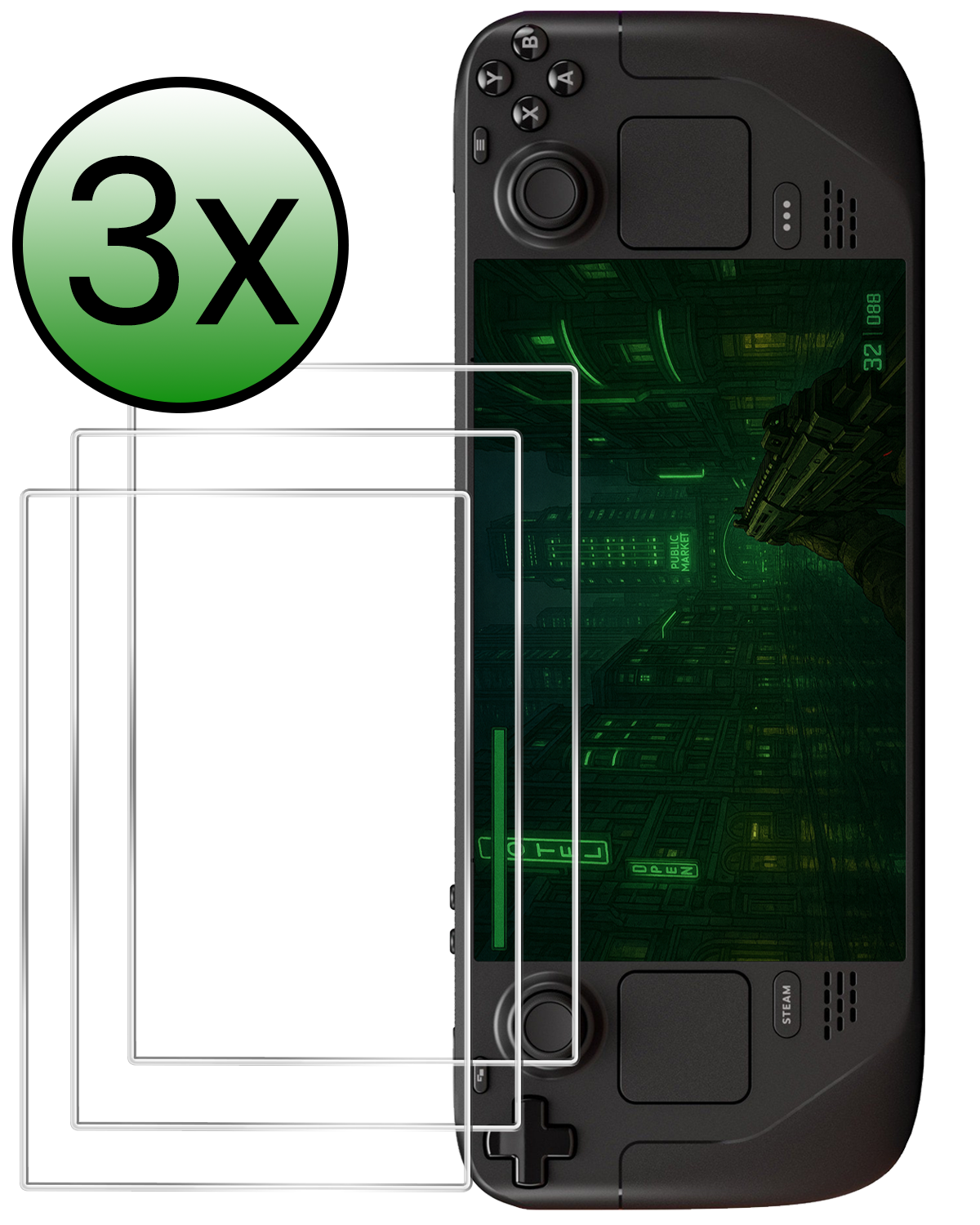 BASEY. BASEY. Steam Deck OLED Screenprotector - 3 PACK
