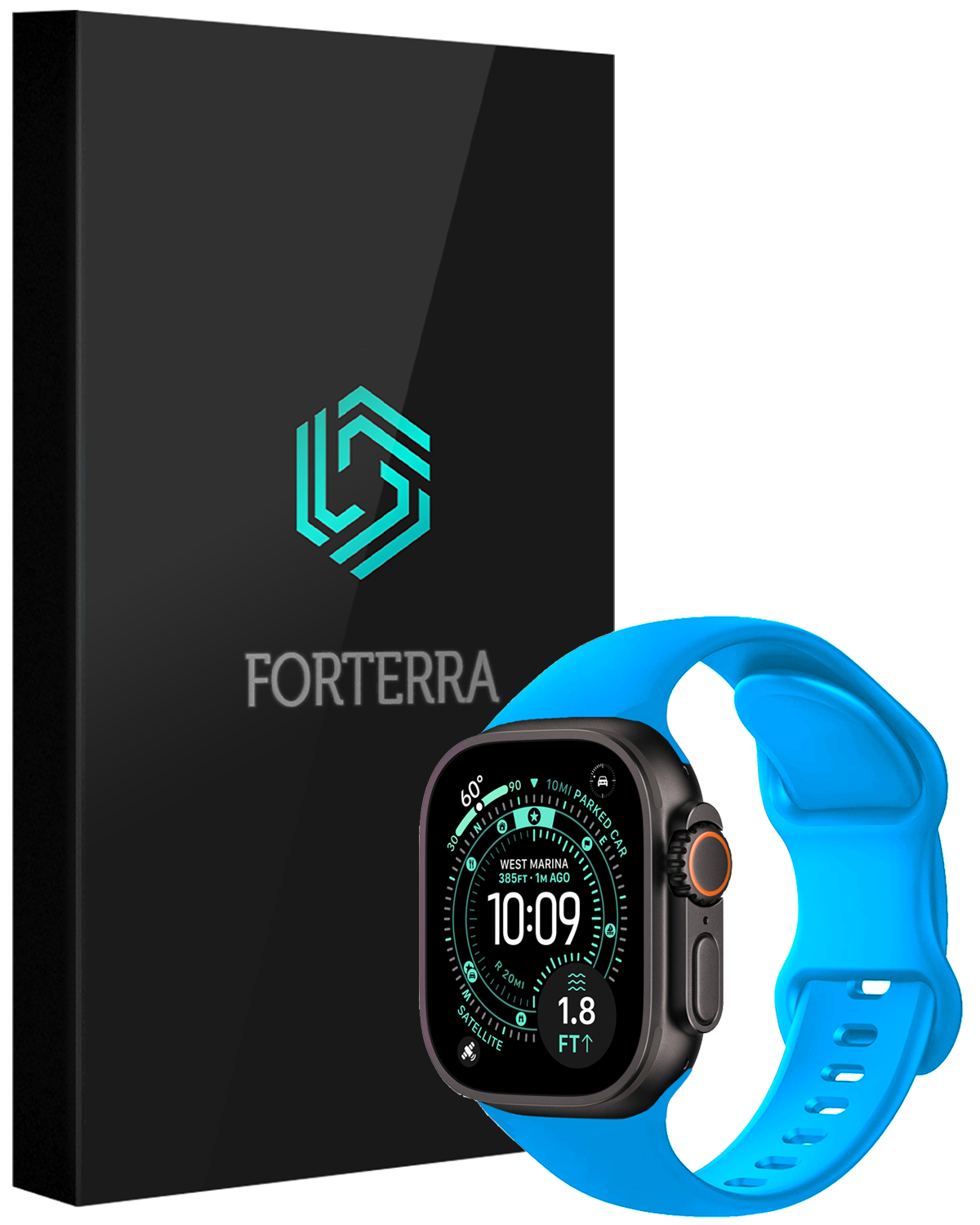 Forterra Forterra Apple Watch Bandje Siliconen Verstelbaar (49 mm) - Blauw