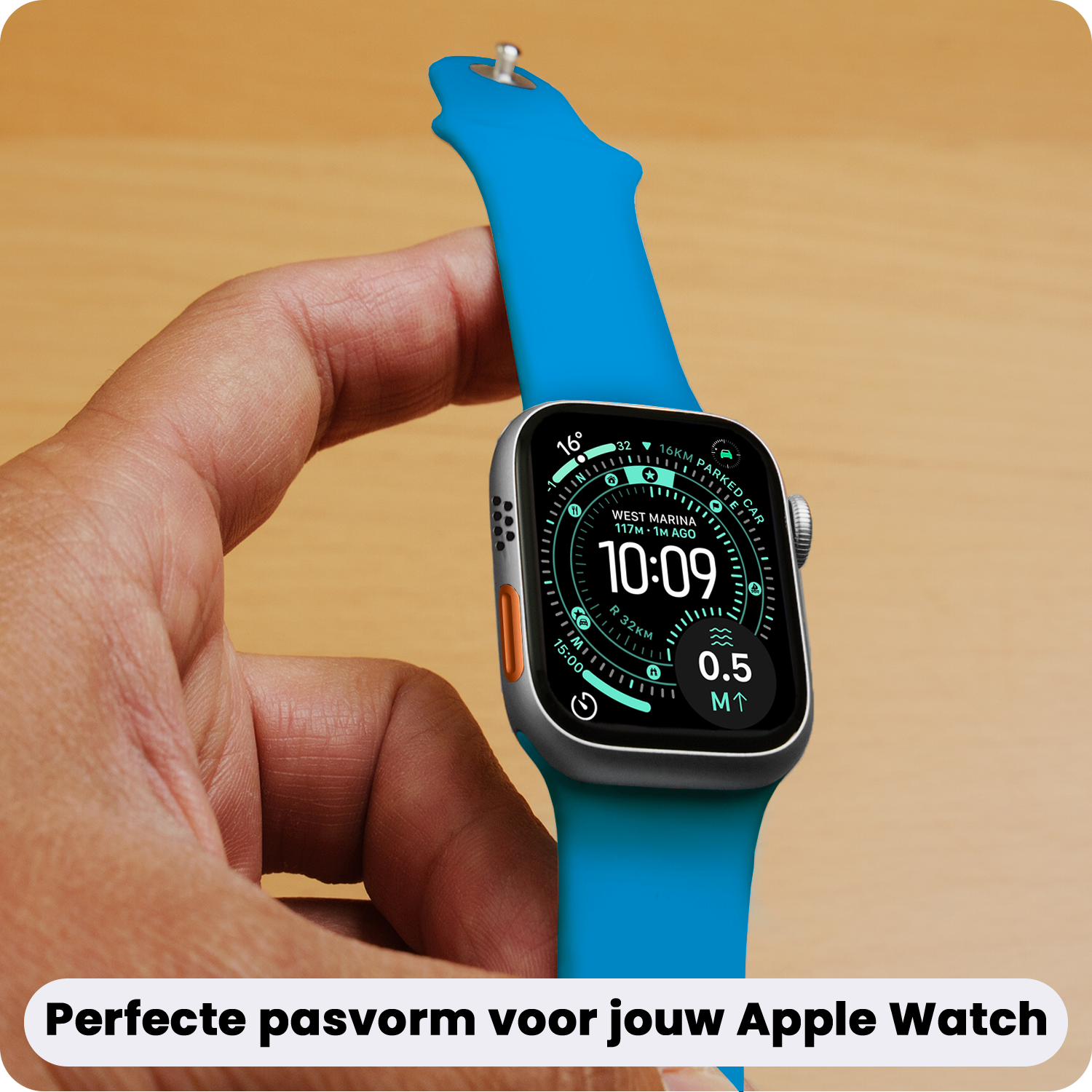 Forterra Forterra Apple Watch Bandje Siliconen Verstelbaar (49 mm) - Blauw