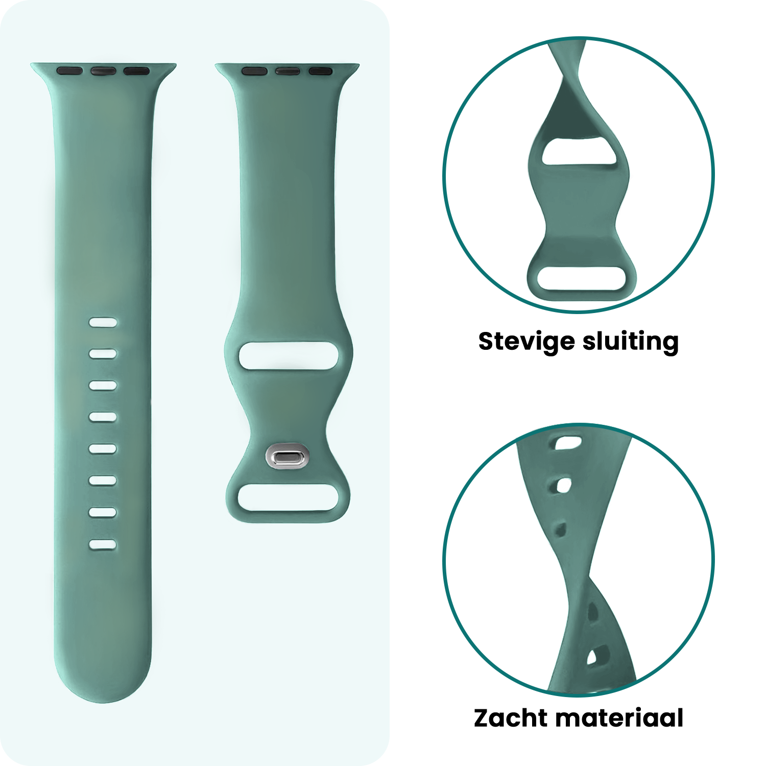 Forterra Forterra Apple Watch Bandje Siliconen Verstelbaar (49 mm) - Cactus