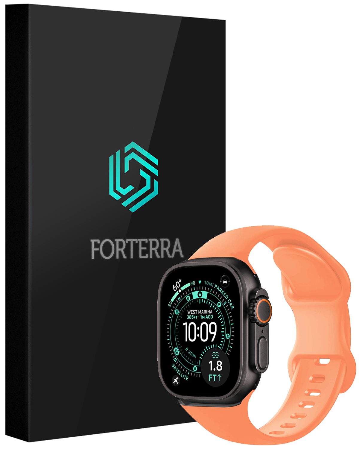 Forterra Forterra Apple Watch Bandje Siliconen Verstelbaar (49 mm) - Calendula