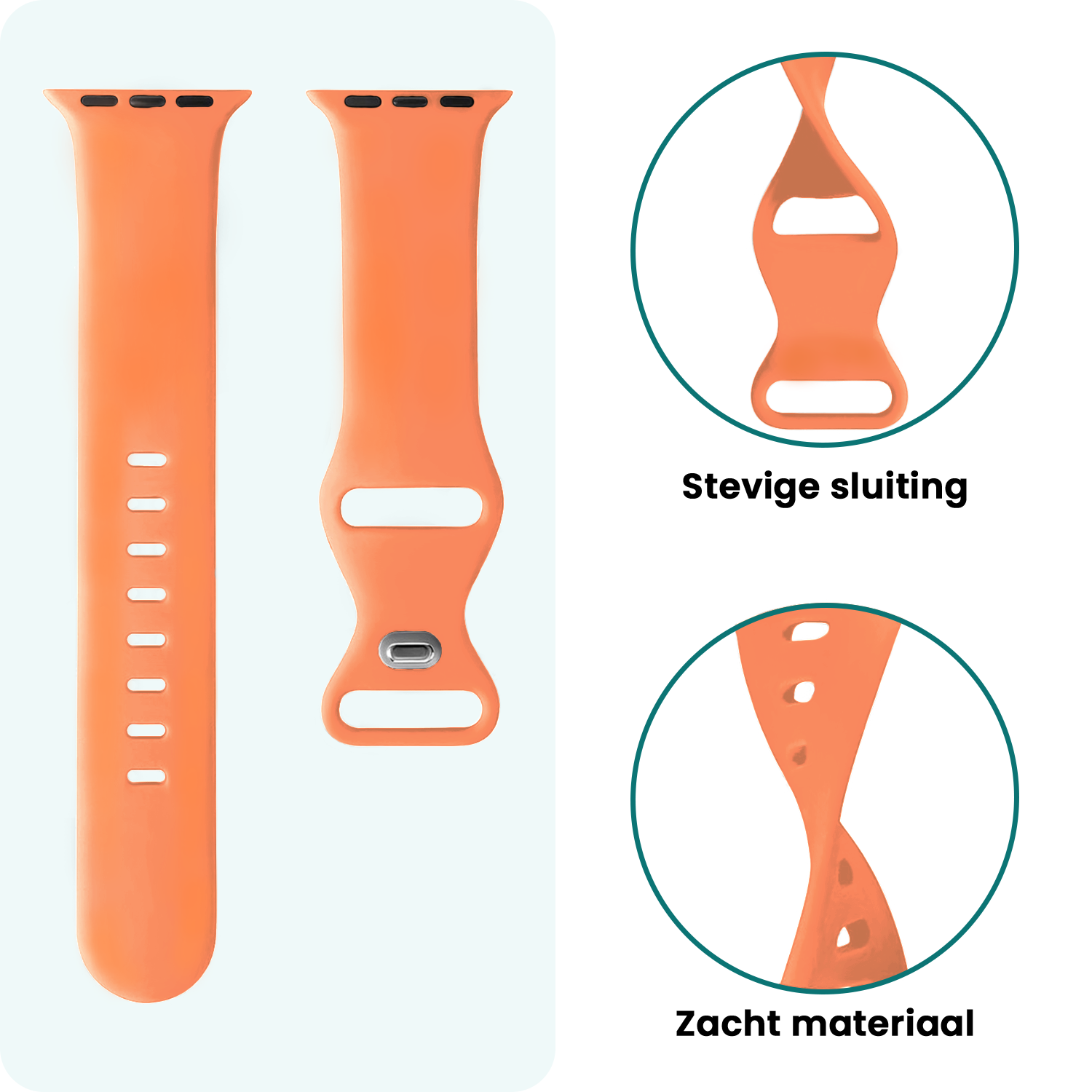 Forterra Forterra Apple Watch Bandje Siliconen Verstelbaar (49 mm) - Calendula