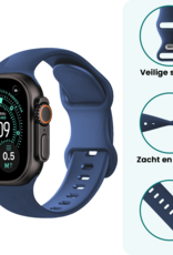 Forterra Forterra Apple Watch Bandje Siliconen Verstelbaar (49 mm) - Donkerblauw