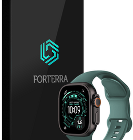 Forterra Forterra Apple Watch Bandje Siliconen Verstelbaar (49 mm) - Donkergroen
